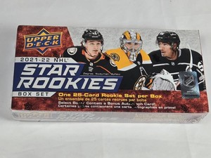 Unopened Box of 2021-22 Upper Deck NHL Star Rookies Hockey Cards