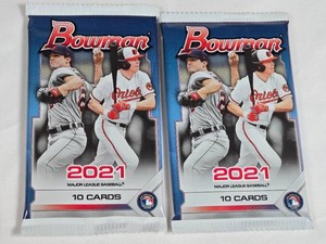 Lot of 2 Unopened Packs of 2021 Bowman Baseball