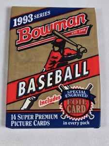 Unopened Pack of 1993 Bowman Baseball Cards Possible Derek Jeter Rookie