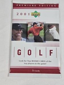 Unopened Pack of 2001 Upper Deck Golf Possible Tiger Woods Rookie Auto