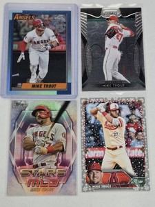 Lot of 4 Mike Trout Foil Insert Baseball Cards