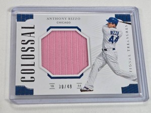 Anthony Rizzo 2019 Panini National Treasures Colossal Pink Mothers Day Relic Numbered 3049 - Chicago Baseball Card