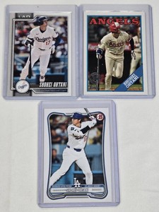 Lot of 3 Shohei Ohtani Baseball Cards Including Dodgers and Angels