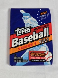 Unopened Pack of 1993 Topps Baseball Cards Possible Jeter Rookie