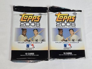 Lot of 2 Unopened Packs of 2006 Topps Baseball Cards