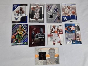 Lot of 9 Basketball Cards Featuring Gary Payton, Al Jefferson, Latrell Sprewell, Lamar Odom, Andrei Kirilenko, and Others with Foil and Numbered Features