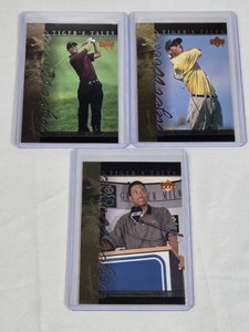 Lot of 3 Tiger Woods Rookie Golf Cards from Upper Decks Tigers Tales Set