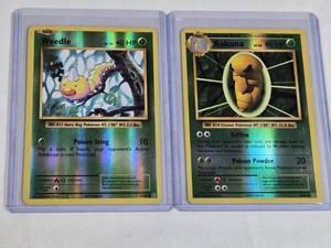 Lot of 2 Pokemon Holo Cards Featuring Weedle and Kakuna