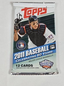 Unopened Pack of 2011 Topps Baseball Cards Mike Trout Rookie Year
