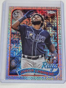 Junior Caminero Rookie 2024 Topps Chrome Mojo - Tampa Bay Rays Baseball Card