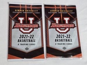 Lot of 2 Unopened Packs of 2021-22 Bowman University Basketball Possible Rookie Autos