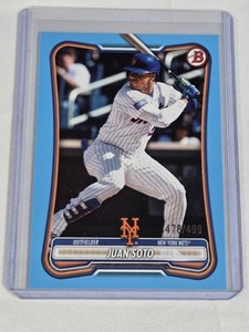 Juan Soto 2023 Bowman Sky Blue #97 and Numbered 478499 - New York Mets Baseball Card