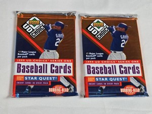 Lot of 2 Unopened Packs of 1999 Upper Deck Choice Series One Baseball Cards