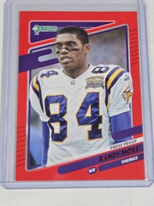 Randy Moss 2021 Donruss Red SP Press Proof #128 - Minnesota Vikings Football Card