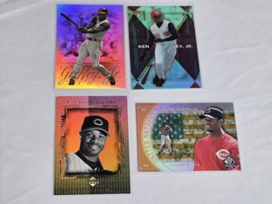 Lot of 4 Ken Griffey Jr. Baseball Cards Premium Inserts including United Nations, Eternal Glory, Diamond Dominators, and others