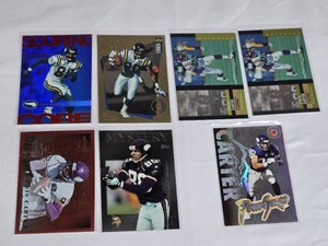 Lot of 7 Cris Carter Football Cards featuring Scoring Core, MVP Premium Inserts