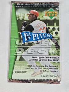 Unopened Pack of 2005 Upper Deck 1st Pitch Baseball Cards Possible Griffey Auto