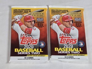 Lot of 2 Unopened Packs of 2020 Topps Baseball Series Two Cards