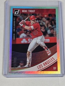 Mike Trout 2018 Panini Donruss Rainbow Foil Numbered 406500 - Los Angeles Baseball Card