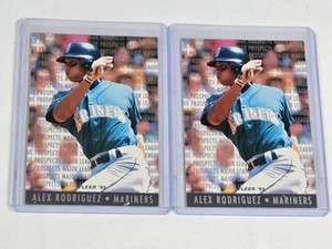 Lot of 2 Alex Rodriguez Rookie Baseball Cards - Seattle Mariners Baseball Cards