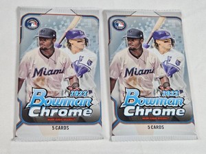 Lot of 2 Unopened Packs of 2022 Bowman Chrome Baseball Cards
