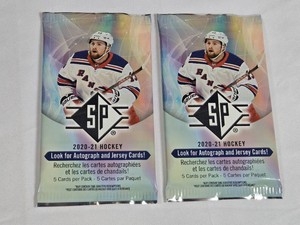 Lot of 2 Unopened Packs of 2020-21 Upper Deck SP Hockey Cards