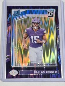 Dallas Turner Rookie 2024 Donruss Optic Purple Shimmer Prizm #224 - Minnesota Vikings Football Card
