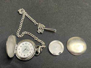 Pocket Watch - Timex Quartz With Chain - untested