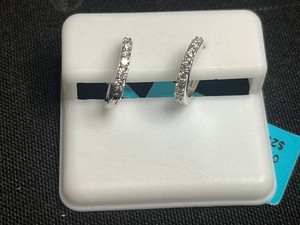 Moissanite Huggies Hoop Earrings - 925 Sterling Silver 0.36 CTW VS D - retail tag $299