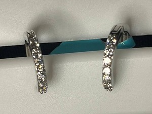 Moissanite Huggies Hoop Earrings - 925 Sterling Silver 0.36 CTW VS D - retail tag $299