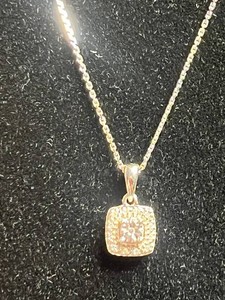 Diamond Pendant Necklace - Sterling Silver Natural Diamond - retail tag $200