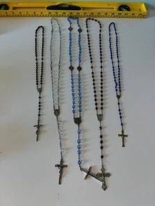 Rosaries - Assorted Beaded Crucifix Designs 5-Piece Set