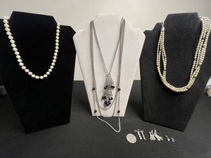 VTG Costume Jewelry Mixed Lot - 3 Necklaces & 3 Pairs Earrings
