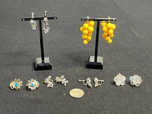 VTG Costume Jewelry - Rhinestone Earrings, Beaded Earrings