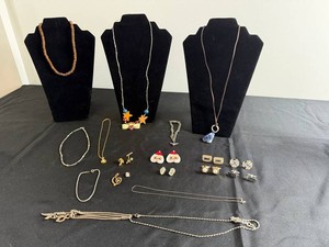 VTG Costume Jewelry - Mixed Necklace, Earring & Cufflink Assortment