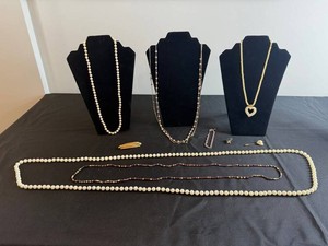VTG Costume Jewelry - Pearl-Style Necklaces & Pins