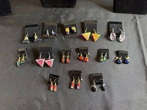 VTG Dichroic Glass Earrings - Colorful Assorted Designs