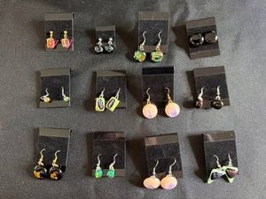 VTG Art Glass Earrings - Assorted Colorful Designs