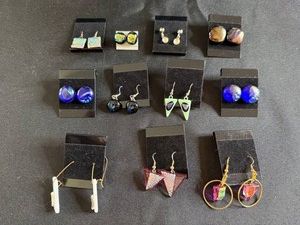 VTG Costume Earrings - Assorted Colorful Glass Pairs