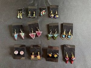 VTG Earrings - Assorted Art Glass-Style Dangles