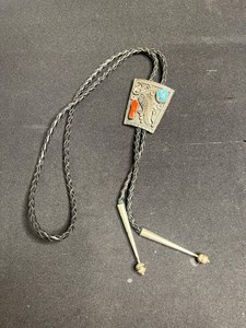 Bolo Tie - Vintage Bennett Southwestern Slide With Cabochon & Turquoise Accents