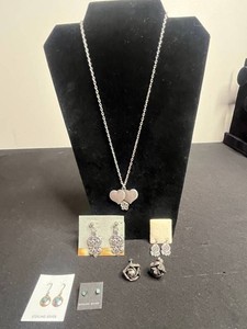 Sterling Silver Earrings & VTG Mixed Lot - Necklace & 5 Pairs Earrings