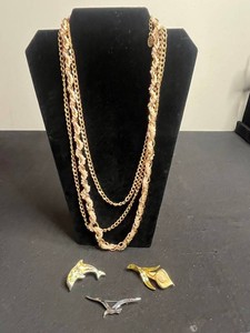 VTG Costume Jewelry - Vintage etc Necklace & Figural Brooches (Lot of 4)