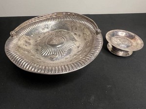 Silverplate Serving Pieces - Ornate Butter Curler Press & Reticulated Bowl