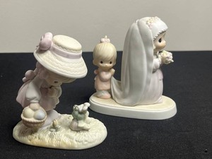 Vintage Precious Moments Figurines - Hoppy Easter & God Bless the Bride (Lot of 2)