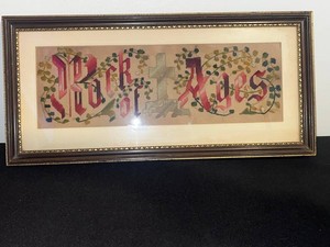 Framed Needlepoint - Floral Wall Art - Rock of Ages