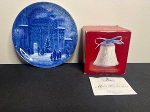 Christmas Collectibles - Berlin Design Plate & Lladro Bell Mixed Lot