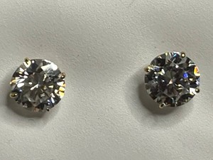 Moissanite Stud Earrings - 10K Solid Gold 6mm VVS D 1.68 CTTW - $999 retail tag