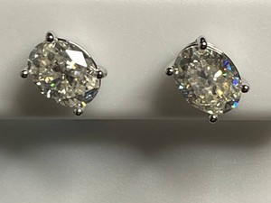 Moissanite Stud Earrings - Sterling Silver 3.00 CTW - $699 retail tag