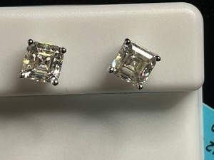 Sterling Silver Moissanite Stud Earrings - 2.42 CTW - $699 retail tag